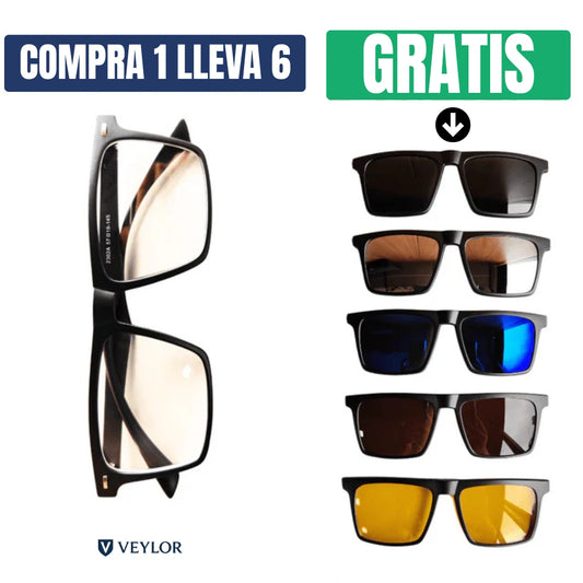 Gafas Magnéticas 6 en 1 Multicolores - COMPRA 1 LLEVA 6 + Funda de Cuero Gratis